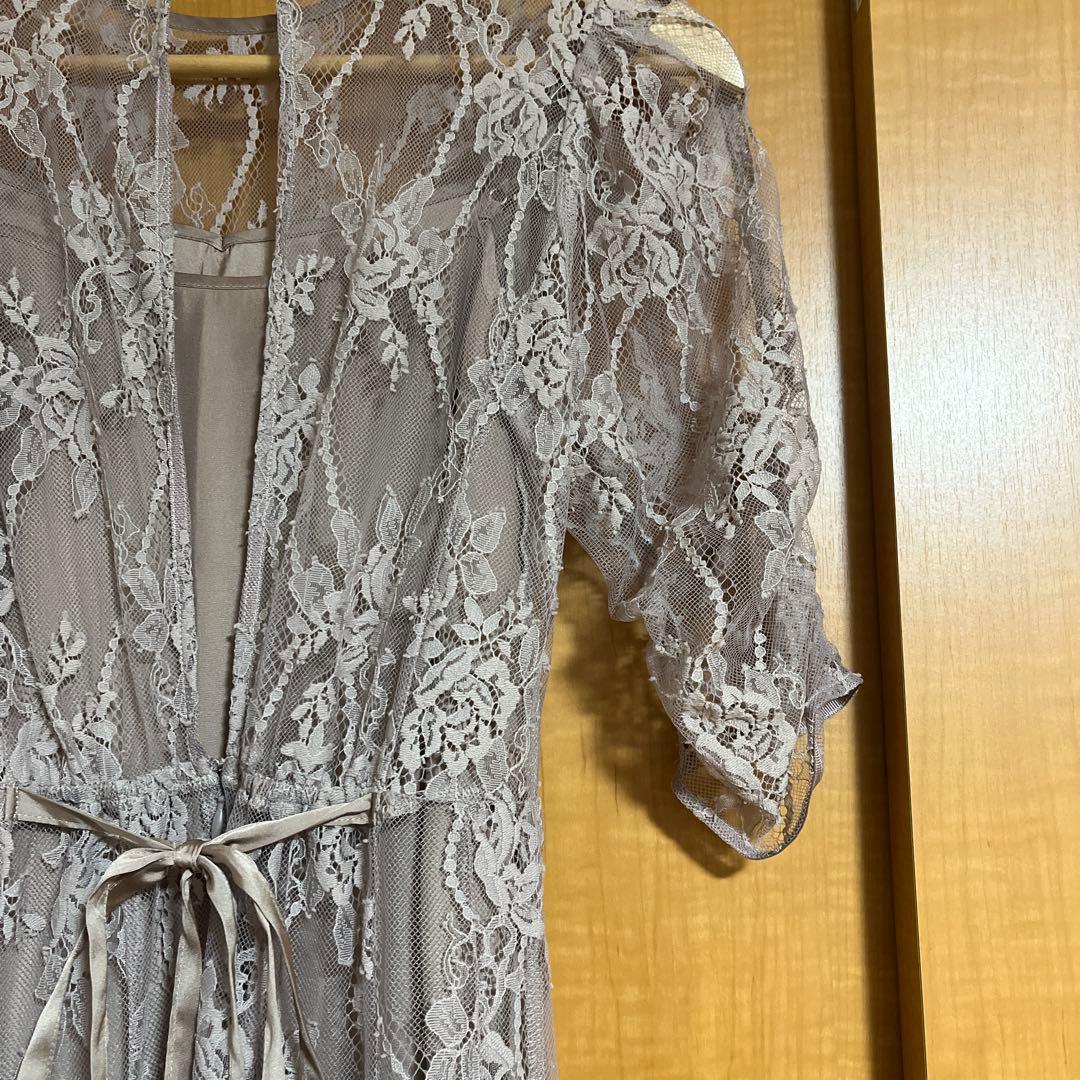 スナイデル バックデザインレースオケワンピース　オケージョンドレス　モカ　ピンク