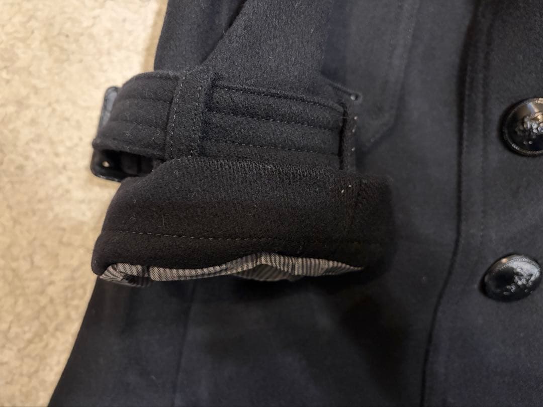 BURBERRY BLACK LABEL　メルトンウール Pコート カシミヤ