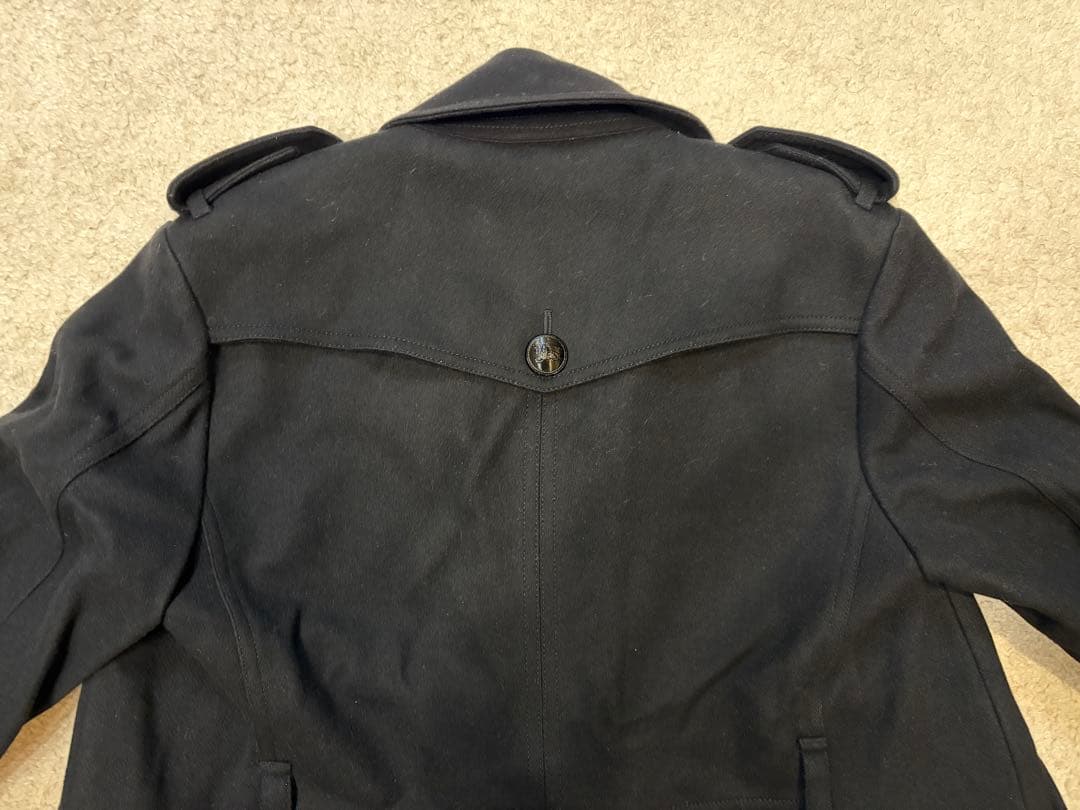 BURBERRY BLACK LABEL　メルトンウール Pコート カシミヤ