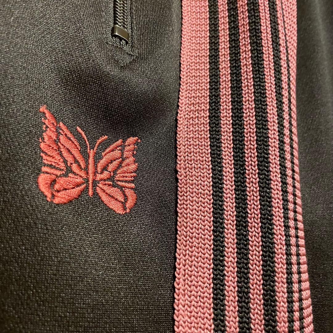 NEEDLES トラックパンツ ストレート ブラック×ピンク