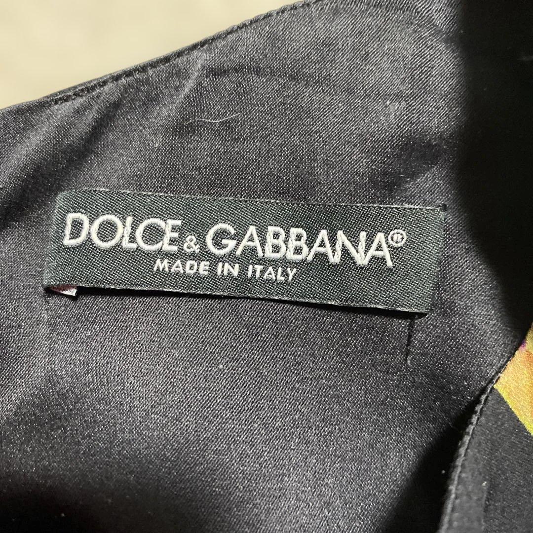 DOLCE &GABBANA アイリス花柄 長袖ロングドレス イタリア製