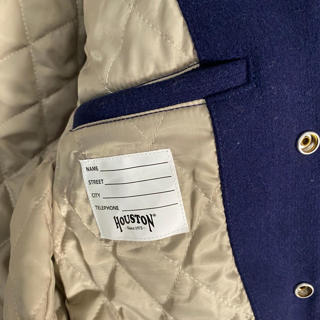 【専用】HOUSTON スタジャン メルトン×レザー Mサイズ 美品 ネイビー