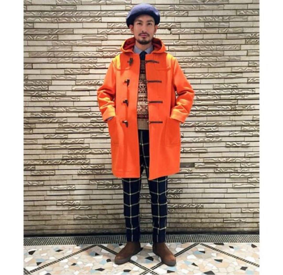 週末限定値下　オレンジ ダッフルコート フード付き　united arrows