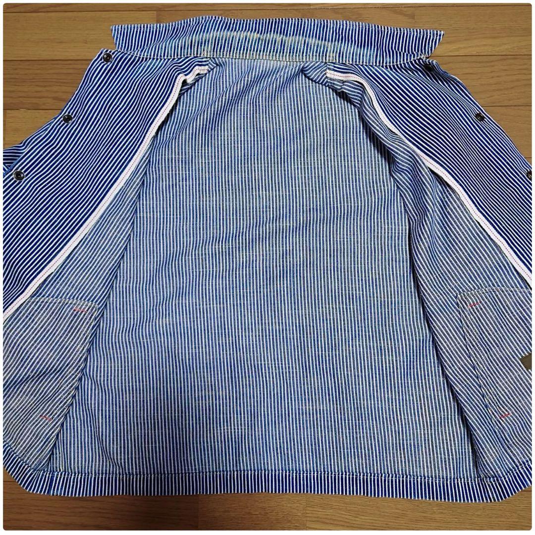 2014AW ワイズフォーメン ヒッコリーストライプデニムコーチジャケット L程