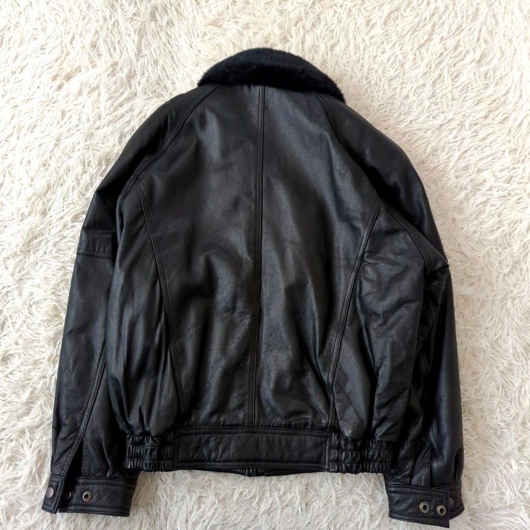 美品 A-1 G-1 フライトジャケット 襟ボア 本革 ブラック L