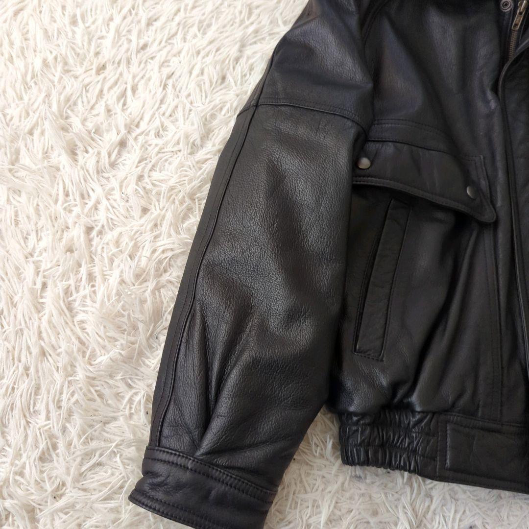 美品 A-1 G-1 フライトジャケット 襟ボア 本革 ブラック L