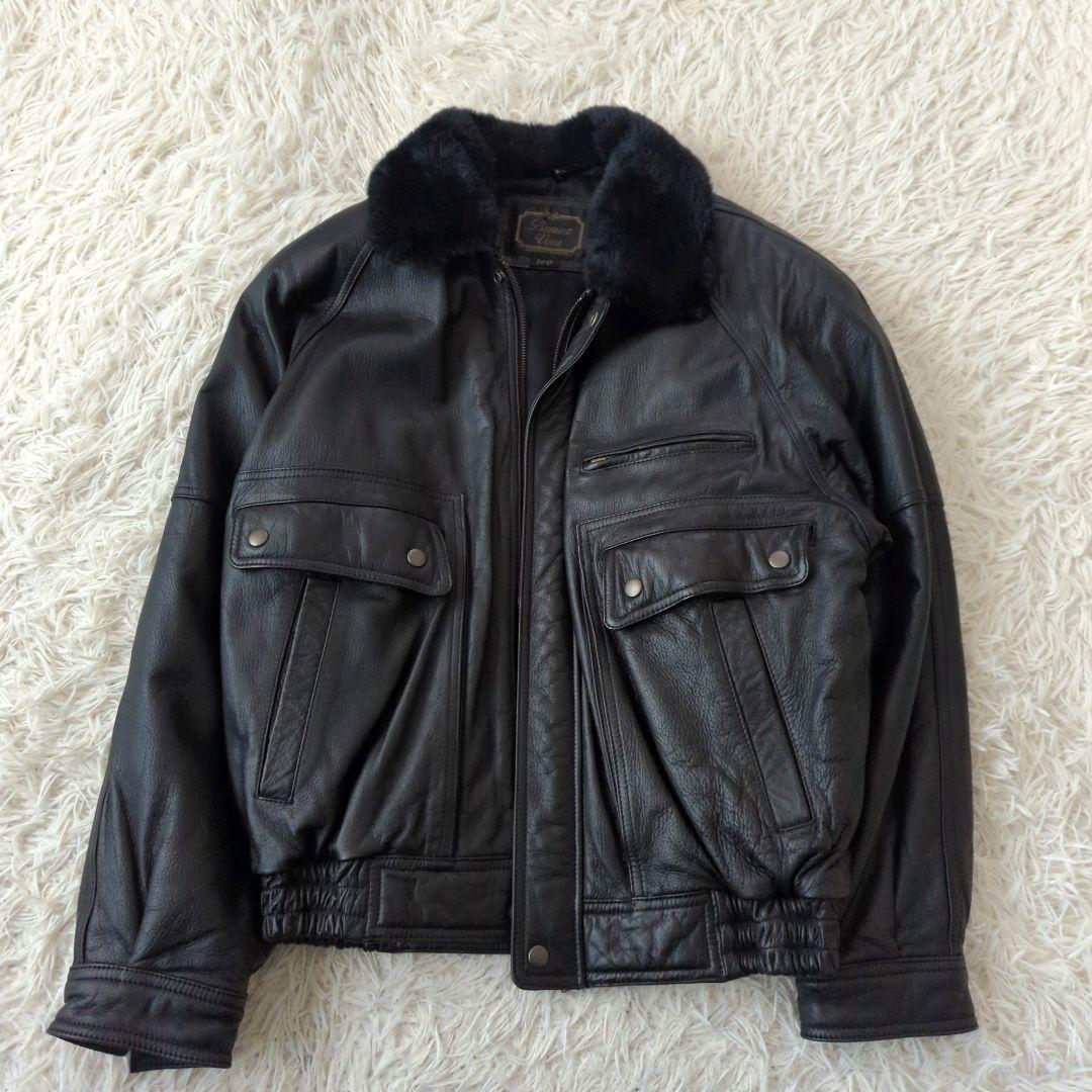 美品 A-1 G-1 フライトジャケット 襟ボア 本革 ブラック L