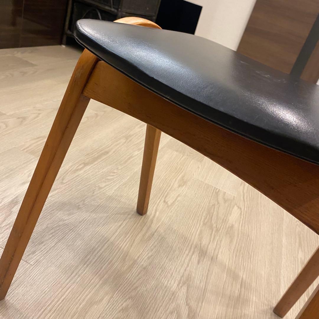 秋田木工　曲げ木スタッキングスツール　黒　椅子　アンティーク剣持勇