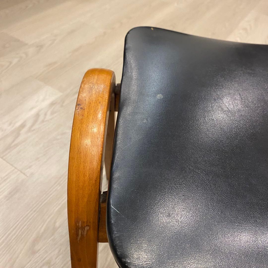 秋田木工　曲げ木スタッキングスツール　黒　椅子　アンティーク剣持勇