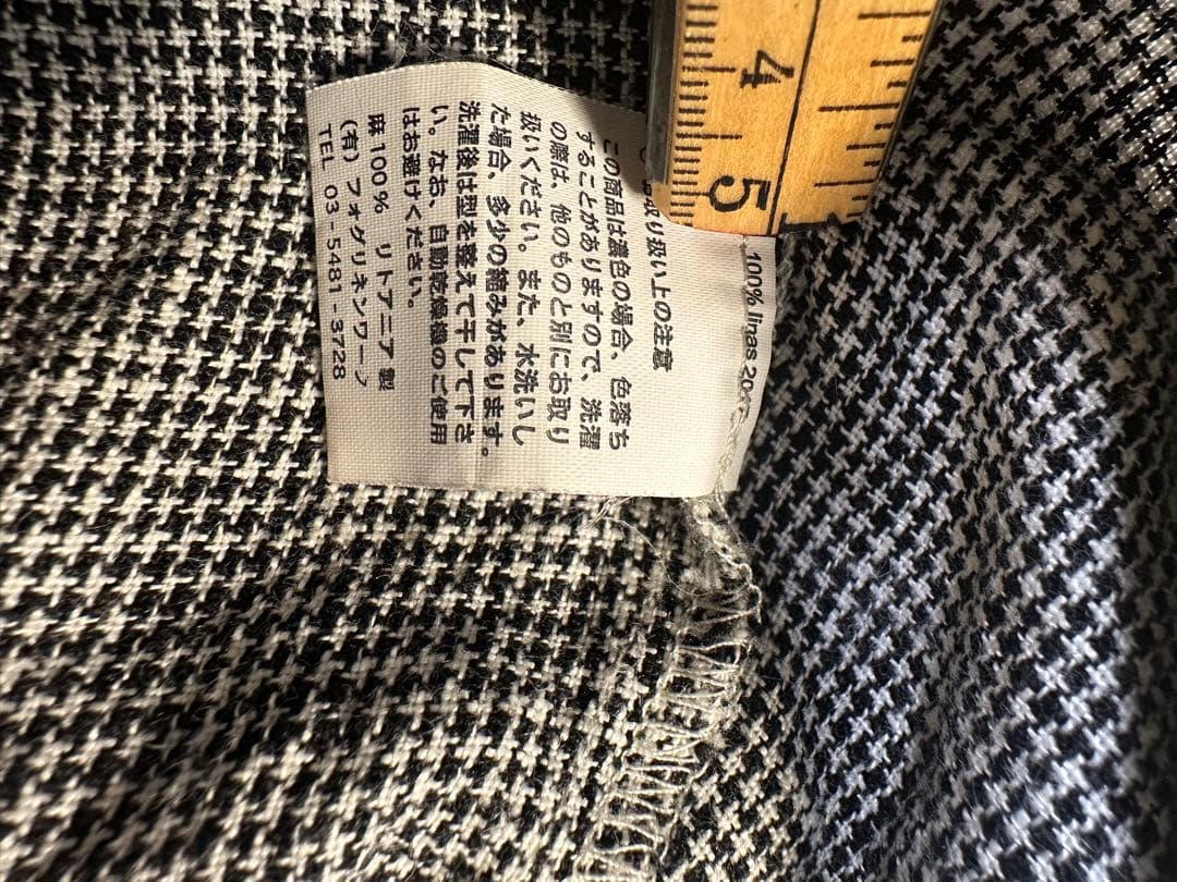 美品 fog linen work リネン千鳥ロングワンピース