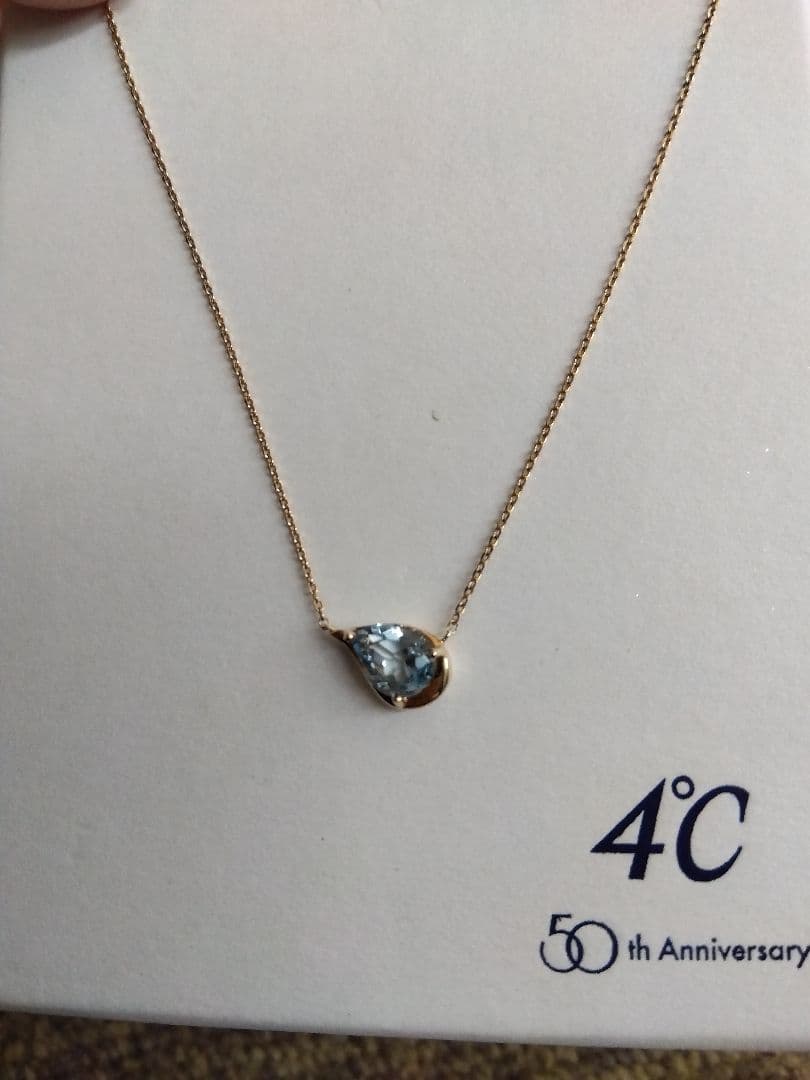 ル*C様 4℃ 50th限定モデル K10アクアマリンネックレス