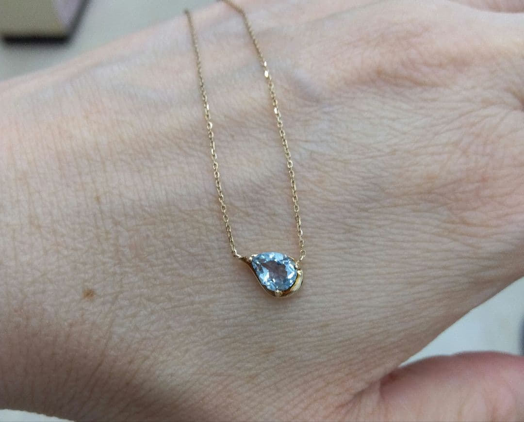 ル*C様 4℃ 50th限定モデル K10アクアマリンネックレス