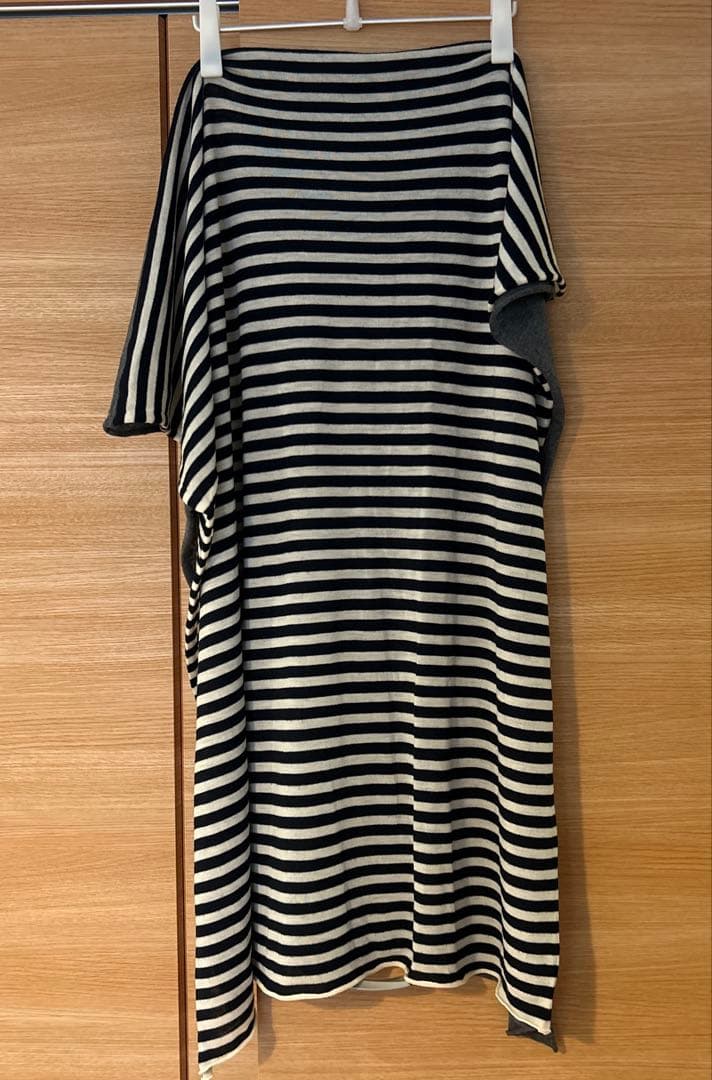 コムデギャルソンコムデギャルソン ボーダー×グレー 大判ストール