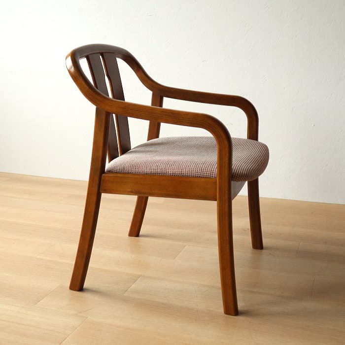 オールド カリモク アームチェア レトロ 肘付イス ③