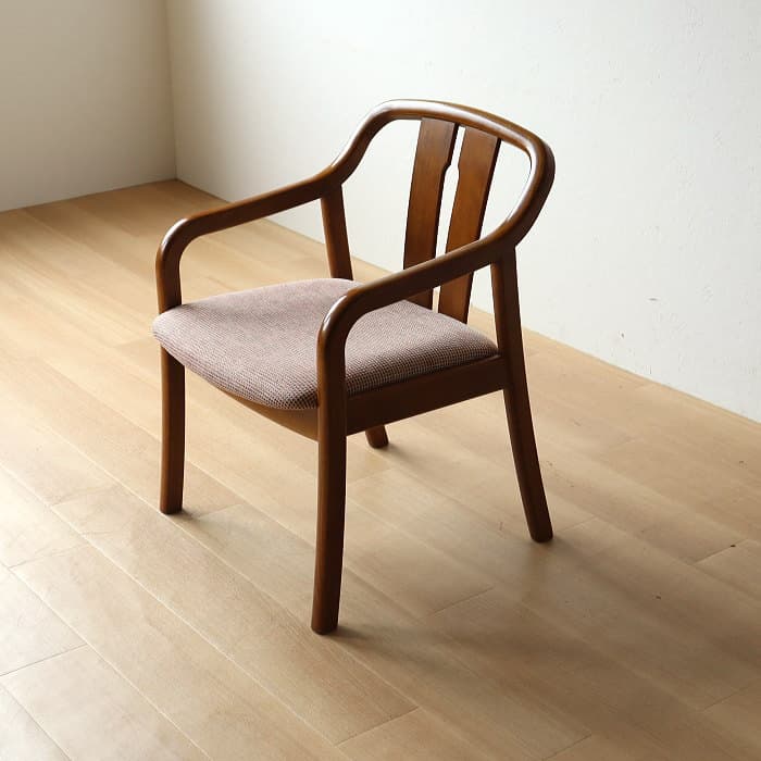 オールド カリモク アームチェア レトロ 肘付イス ③