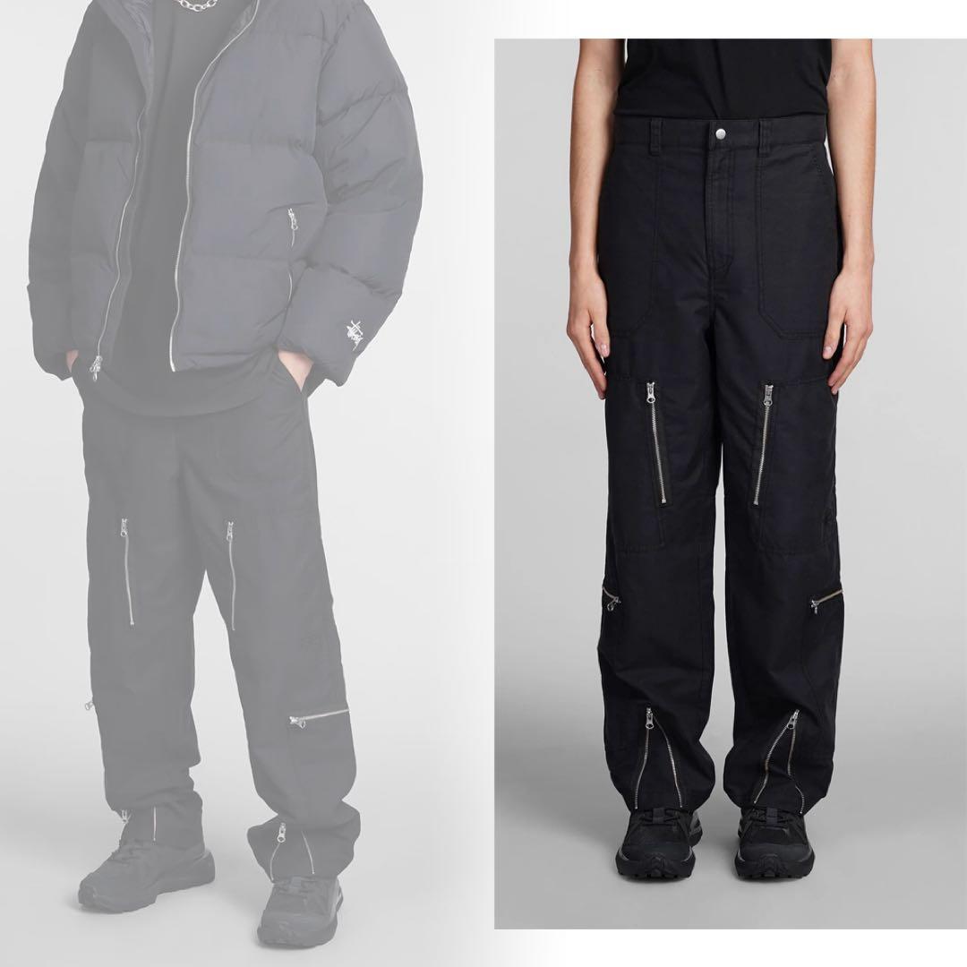 STUSSY NYCO flight pants \"M\" 黒