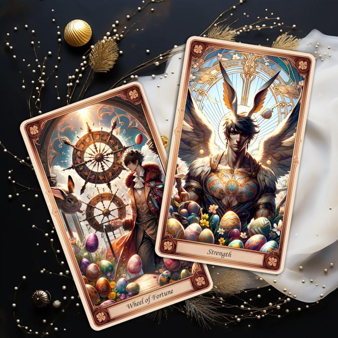 【正規品タロットカード】入手困難なデッキ✨うさぎ＆カラフル卵 イースタータロット