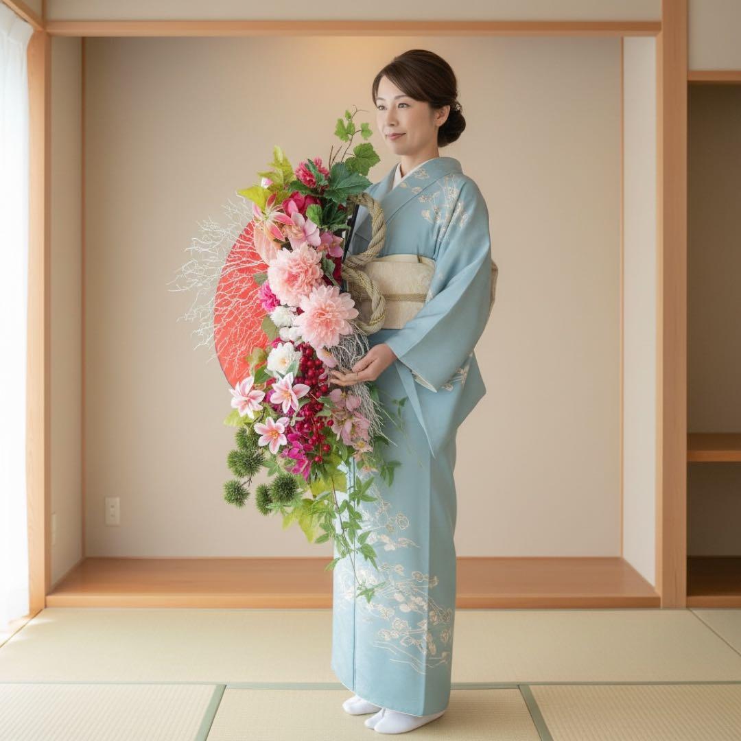 【特大100cm】新年を寿ぐ 豪華絢爛しめ縄リース・しめ飾り 商業用しめ縄