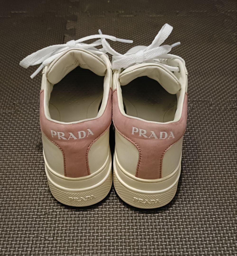 PRADA 22.5cm ホワイト/ピンク スニーカー　35