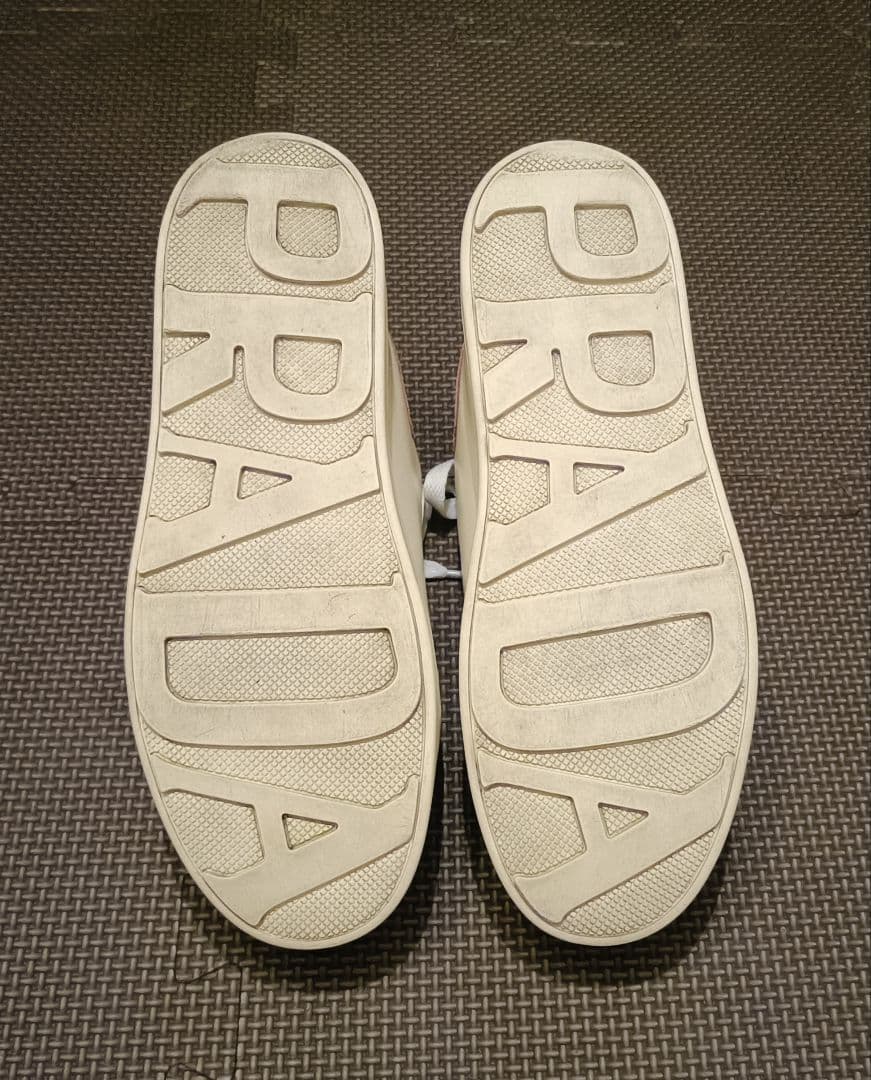 PRADA 22.5cm ホワイト/ピンク スニーカー　35