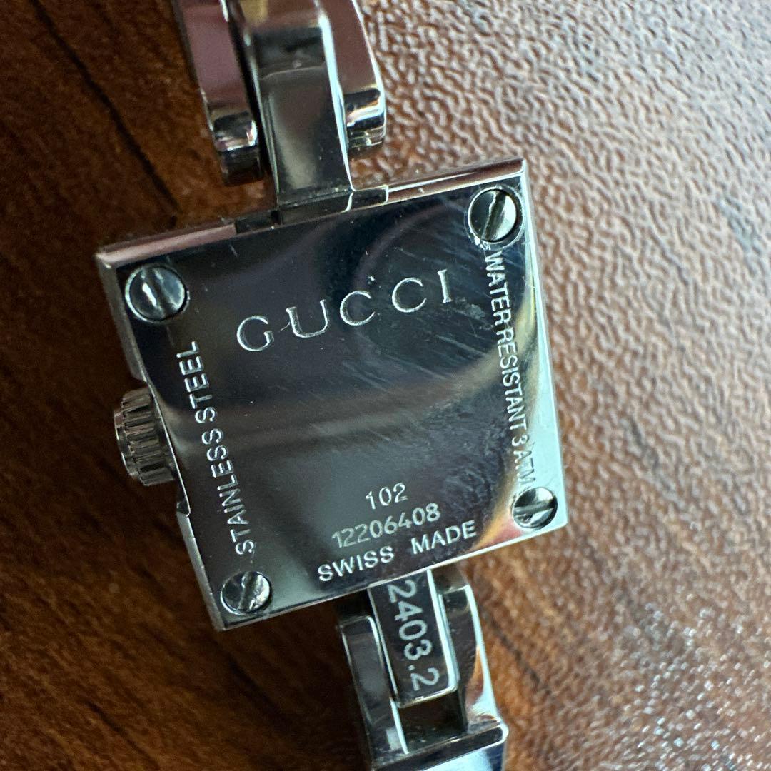★不動品★GUCCI 102 バングル腕時計 リューズ操作可
