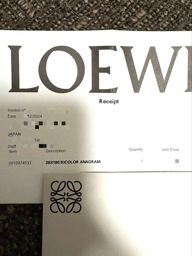 美品★ロエベ 28×180 リバーシブルマフラー　カシミヤ ウール アナグラム