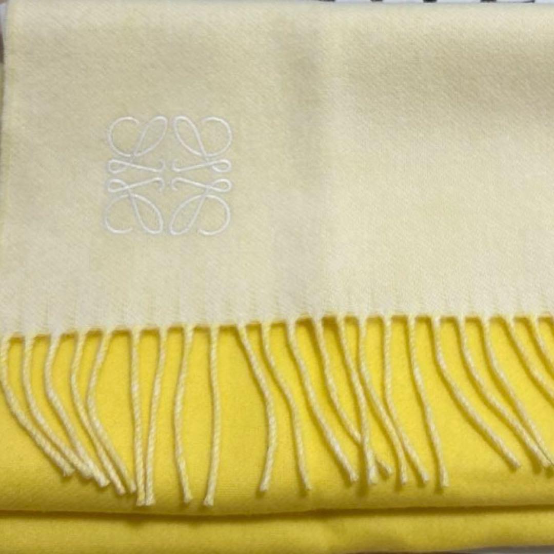 美品★ロエベ 28×180 リバーシブルマフラー　カシミヤ ウール アナグラム