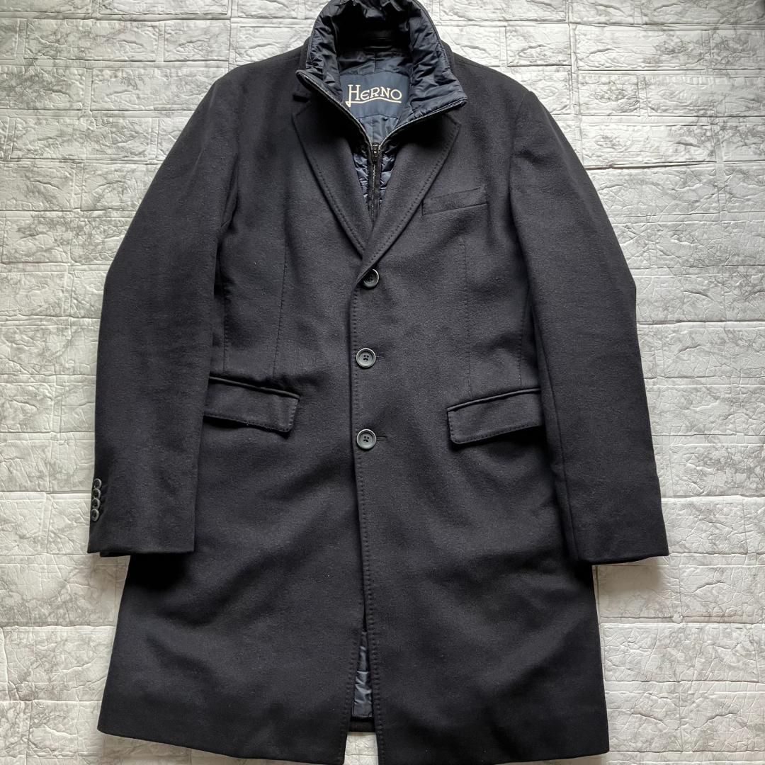 美品◎HERNO カシミヤ100％ チェスターコート PIACENZA 2way