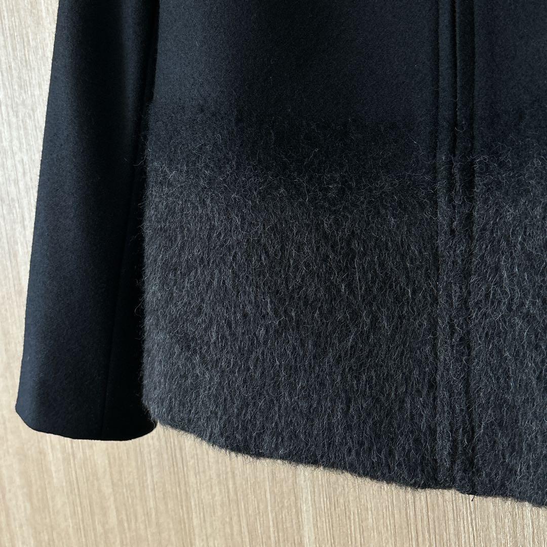 【1019】アナイ　アルパカシャギー切替ジャケット　黒　36　A