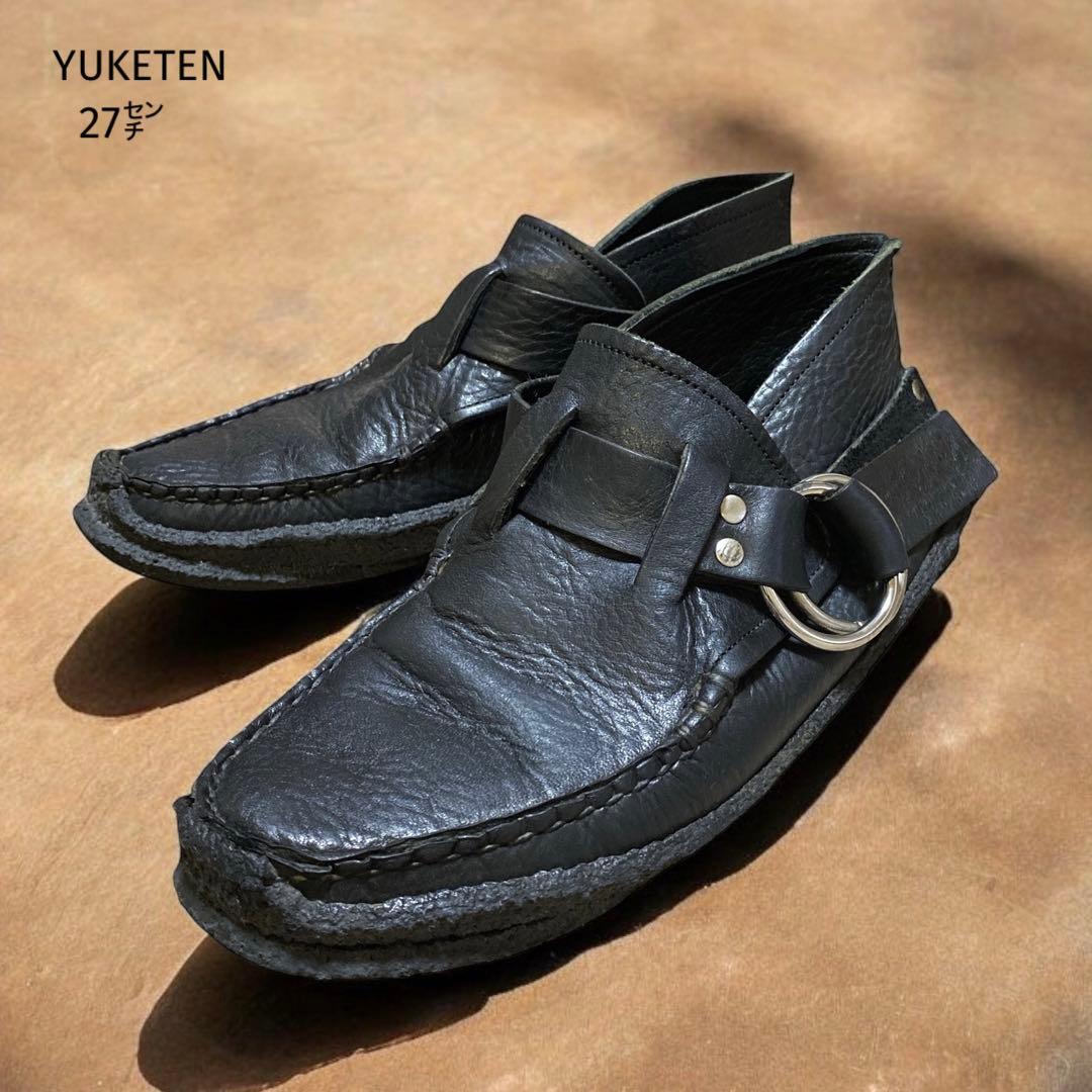 美品 ユケテン リング モカシン ブーツ （27㌢） シボ革 YUKETEN