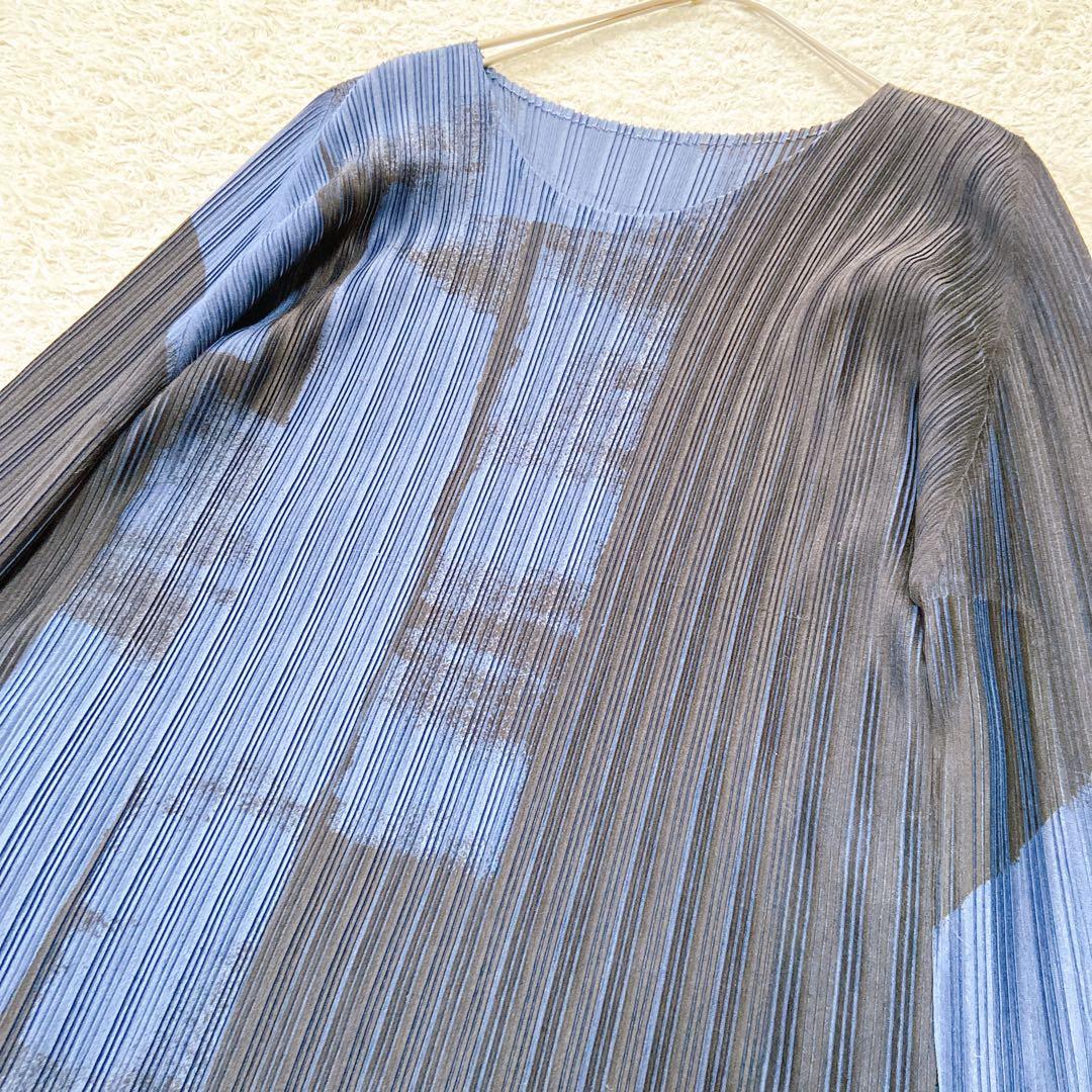 プリーツプリーズ　イッセイミヤケ 総柄　カットソー　L