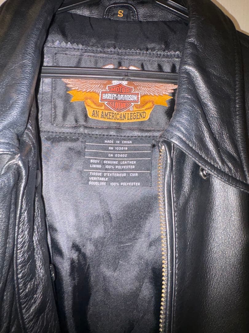 ハーレーダビッドソン バックロゴジップアップ シングルライダースジャケット