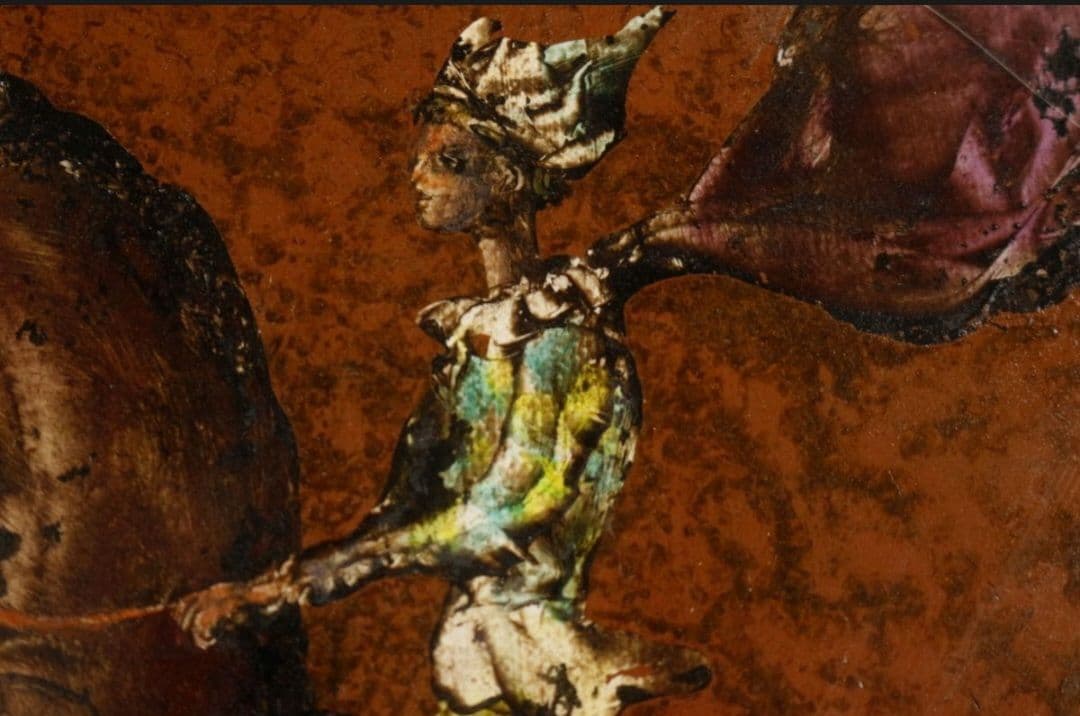 角浩「少年騎手」真作　油彩3号 　油絵