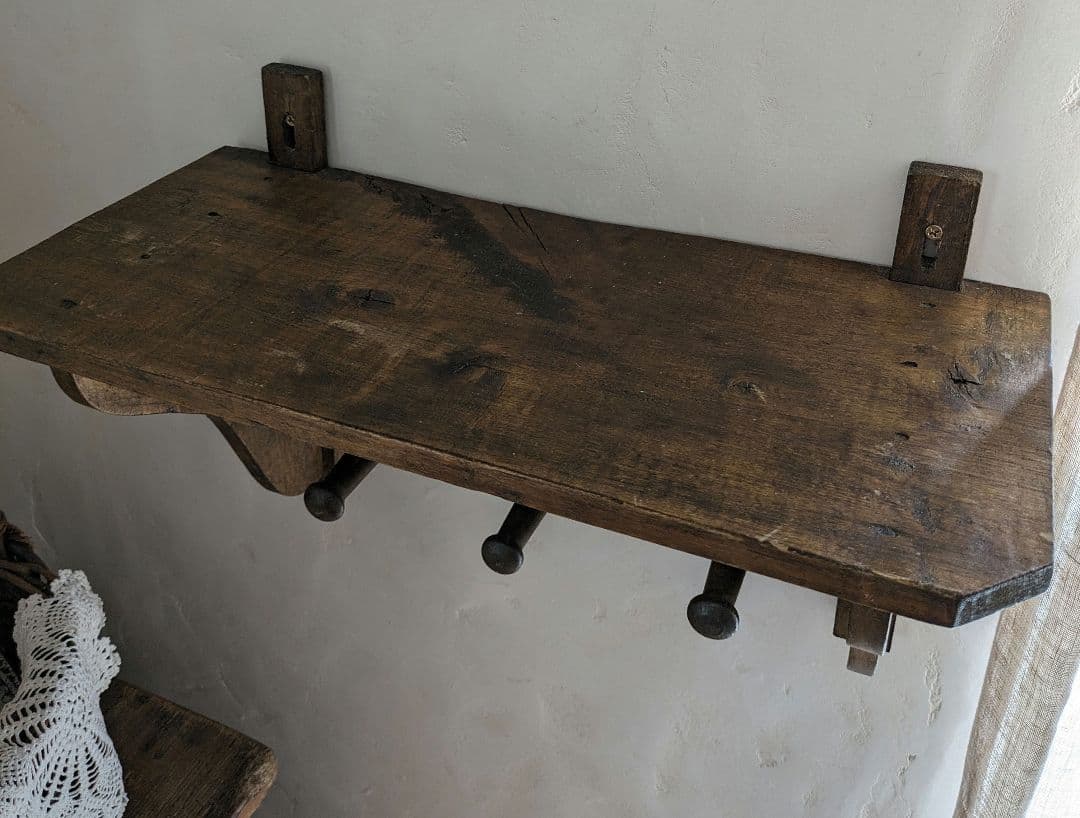 アンティーク　ウォールシェルフ　ウォールフック