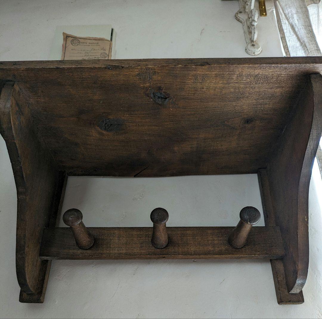 アンティーク　ウォールシェルフ　ウォールフック