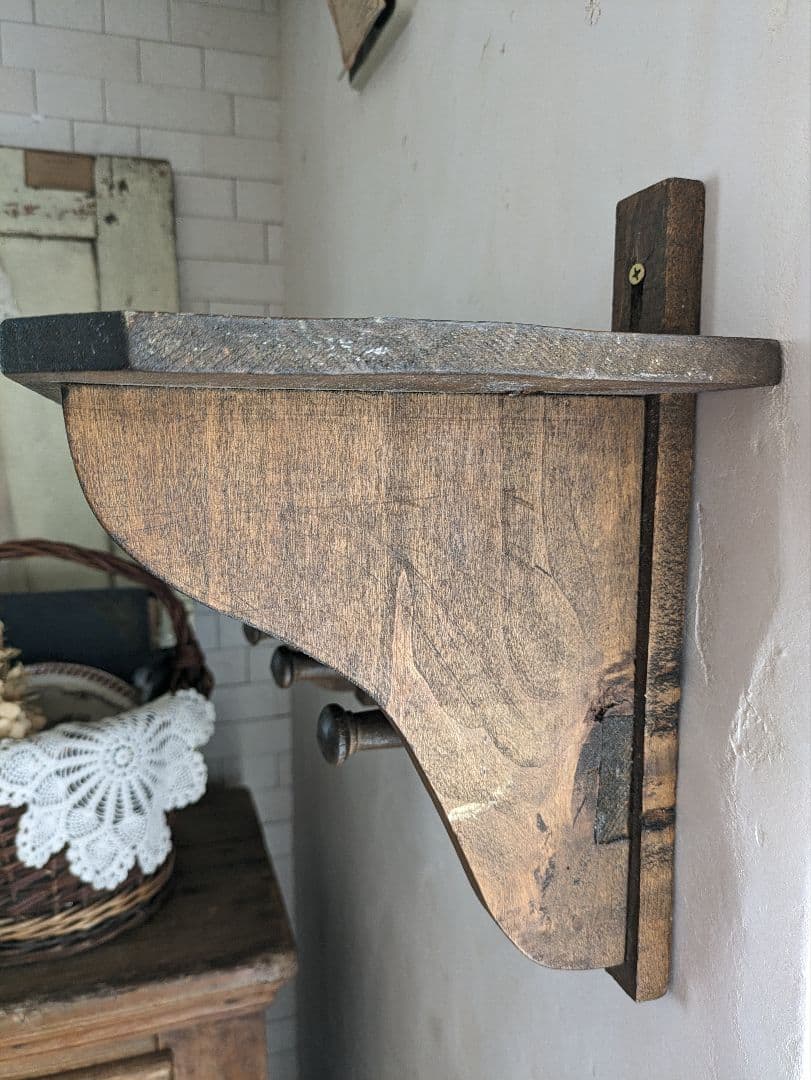 アンティーク　ウォールシェルフ　ウォールフック