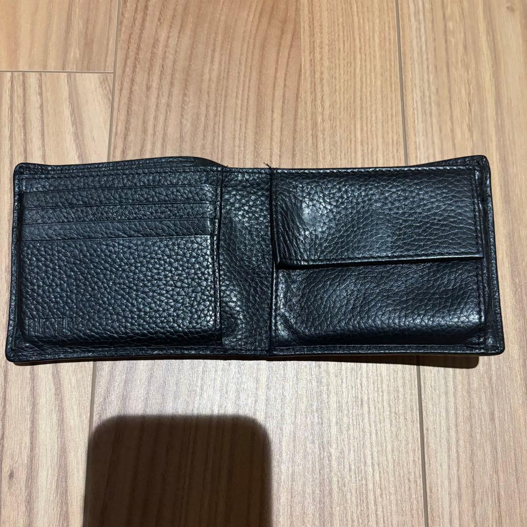 DIESEL ディーゼル 二つ折り財布 ブラック 本革 シボ革 ロゴ入り