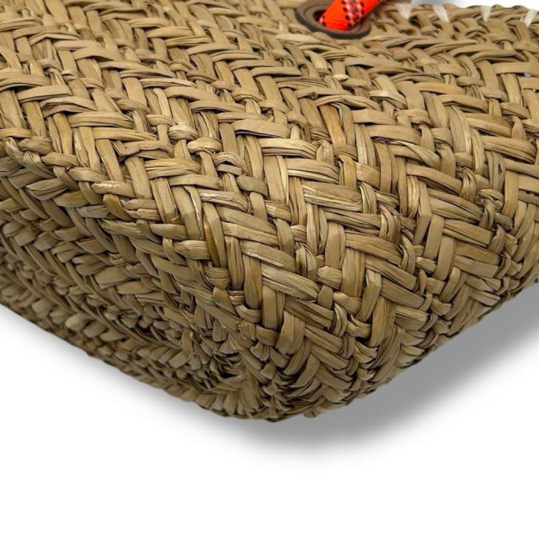 【美品】アニヤハインドマーチ スマイル ハンドバッグ かごバッグ ラフィア 人気