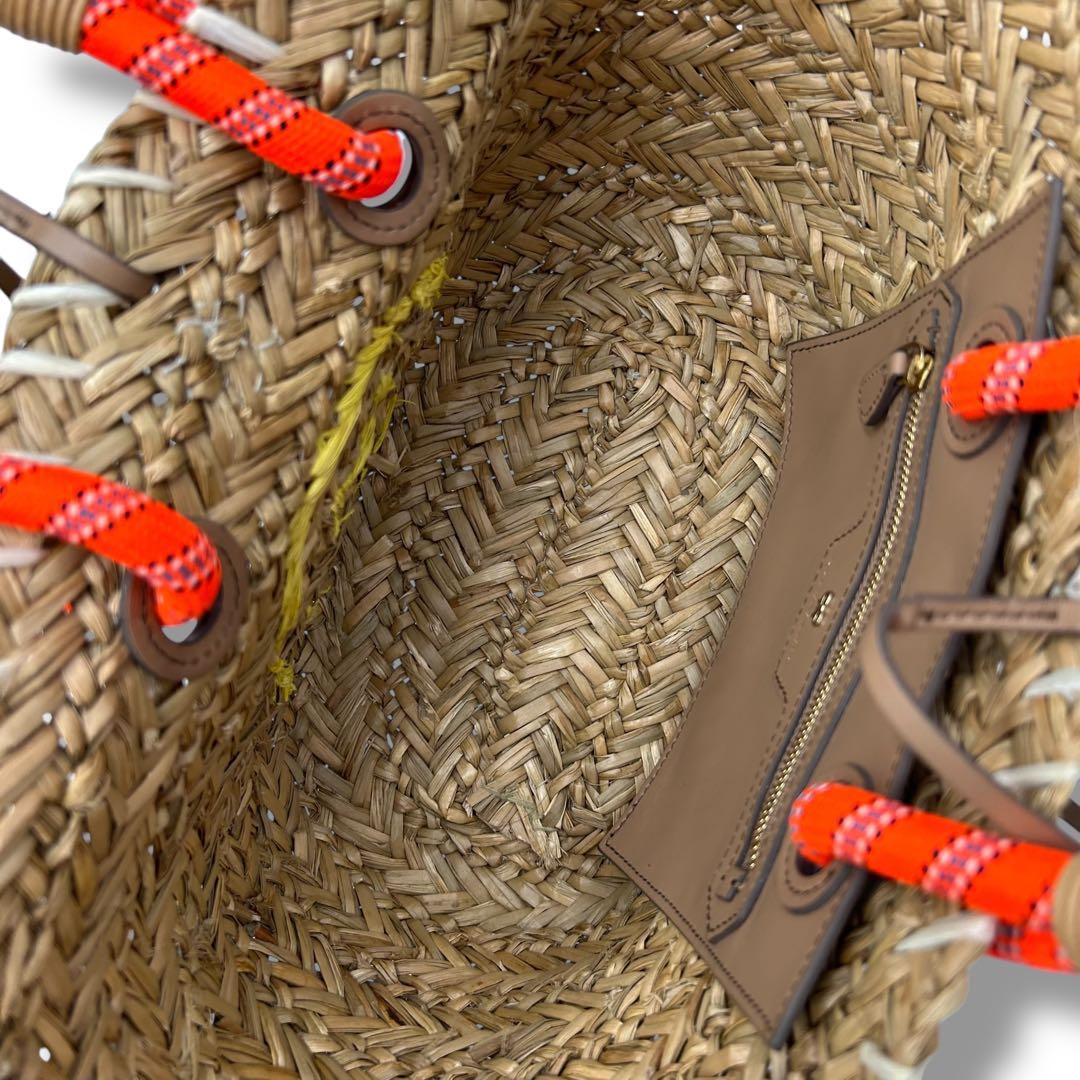 【美品】アニヤハインドマーチ スマイル ハンドバッグ かごバッグ ラフィア 人気