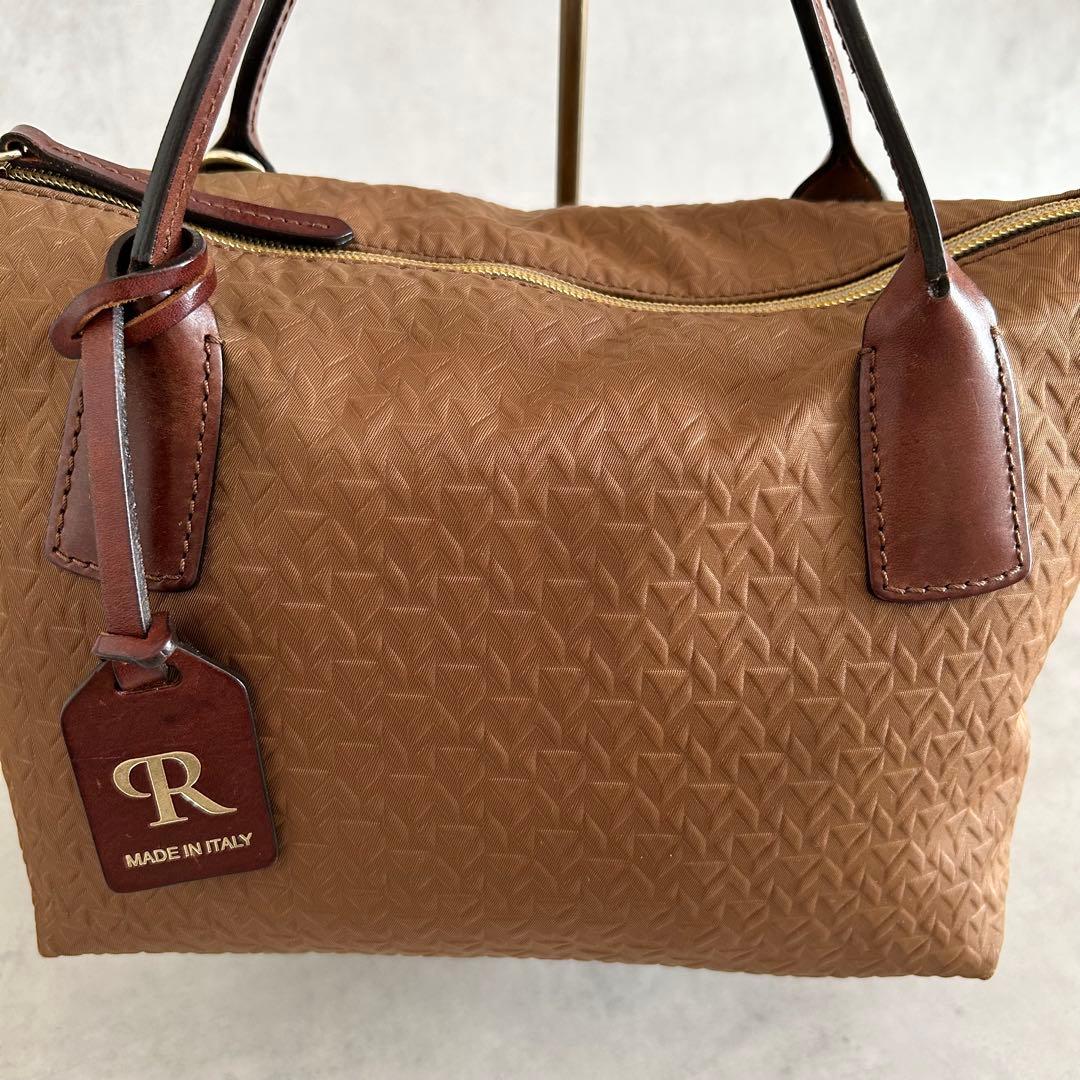 希少カラー美品ロベルタピエリ タタミMINI DUFFLEトートバッグエンボス