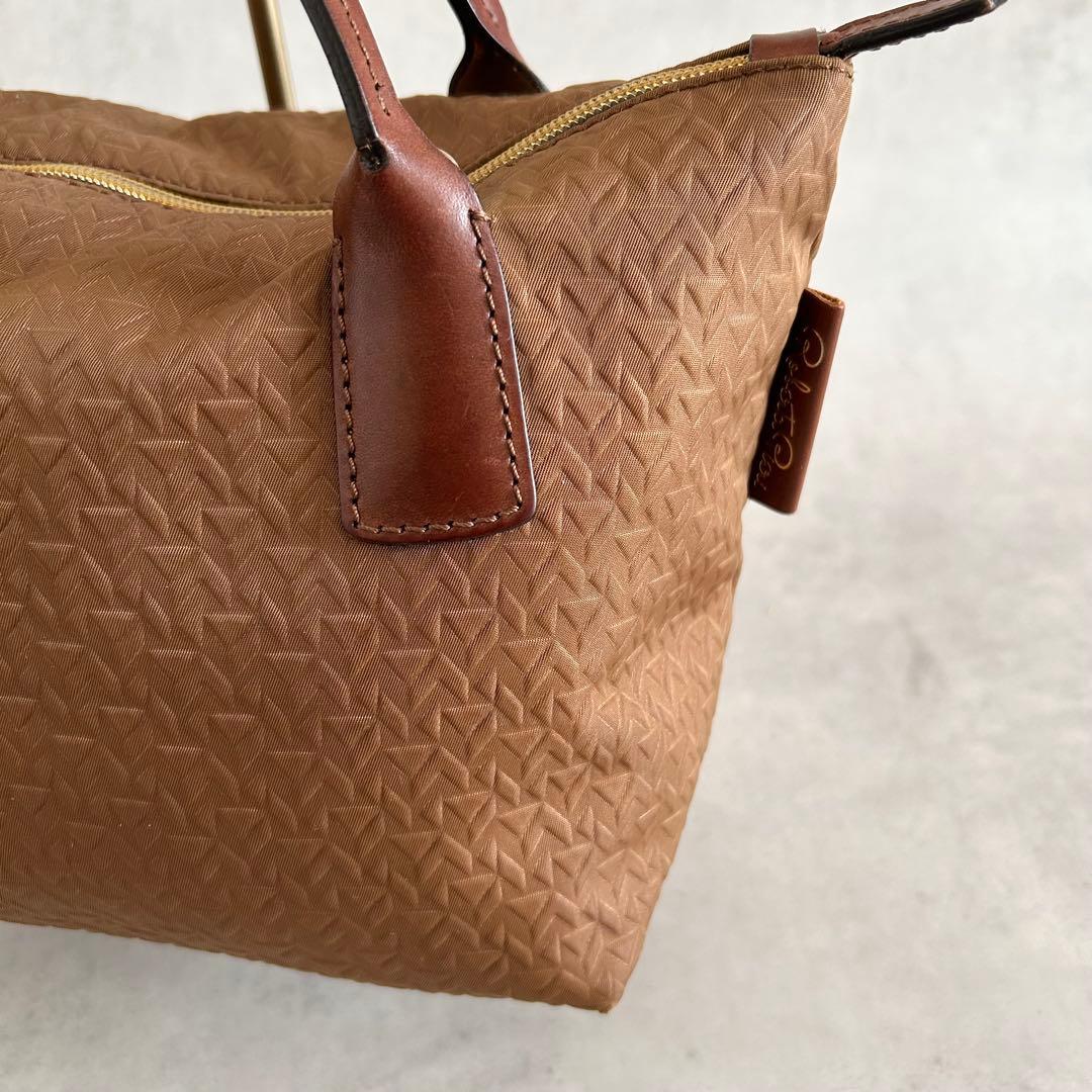 希少カラー美品ロベルタピエリ タタミMINI DUFFLEトートバッグエンボス