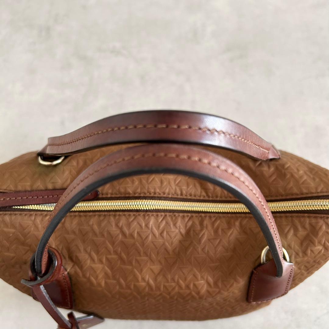 希少カラー美品ロベルタピエリ タタミMINI DUFFLEトートバッグエンボス