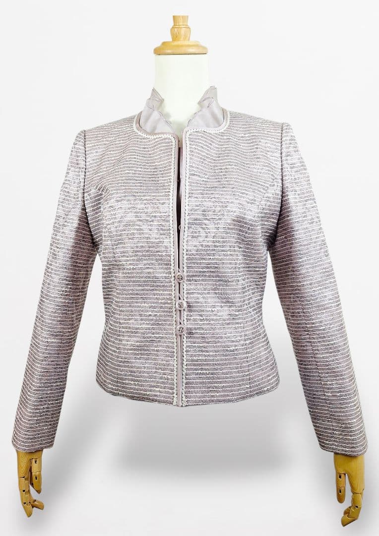 未使用(9)東京ソワールsoir dolce フリルカラーフォーマルジャケット