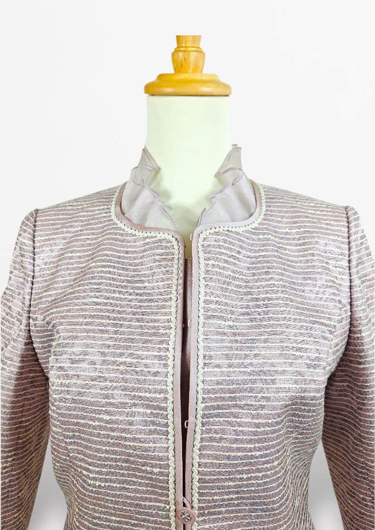 未使用(9)東京ソワールsoir dolce フリルカラーフォーマルジャケット