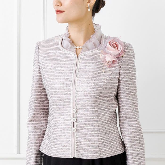 未使用(9)東京ソワールsoir dolce フリルカラーフォーマルジャケット