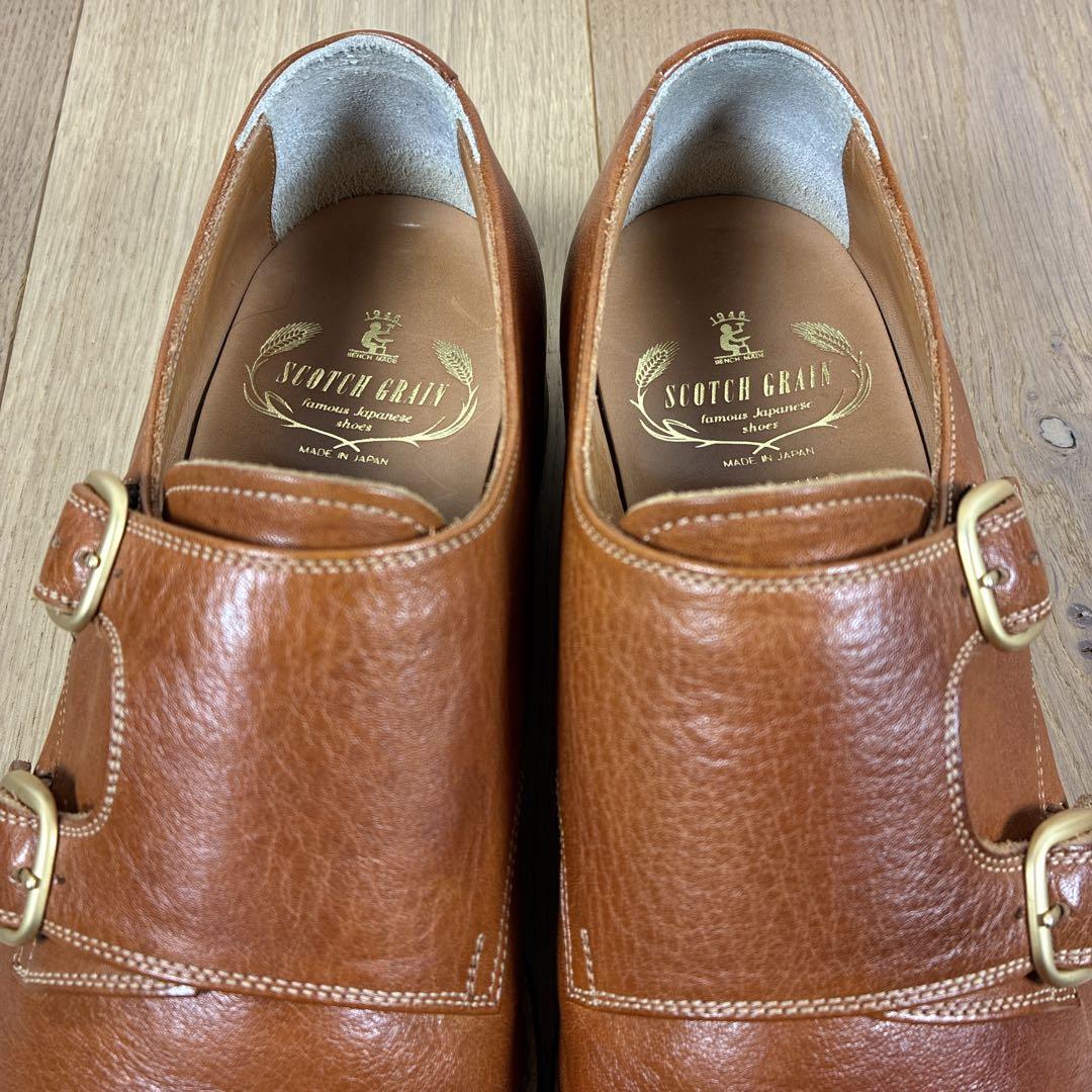 【極美品】スコッチグレイン 栃木レザー ダブルモンクストラップ 24 1/2