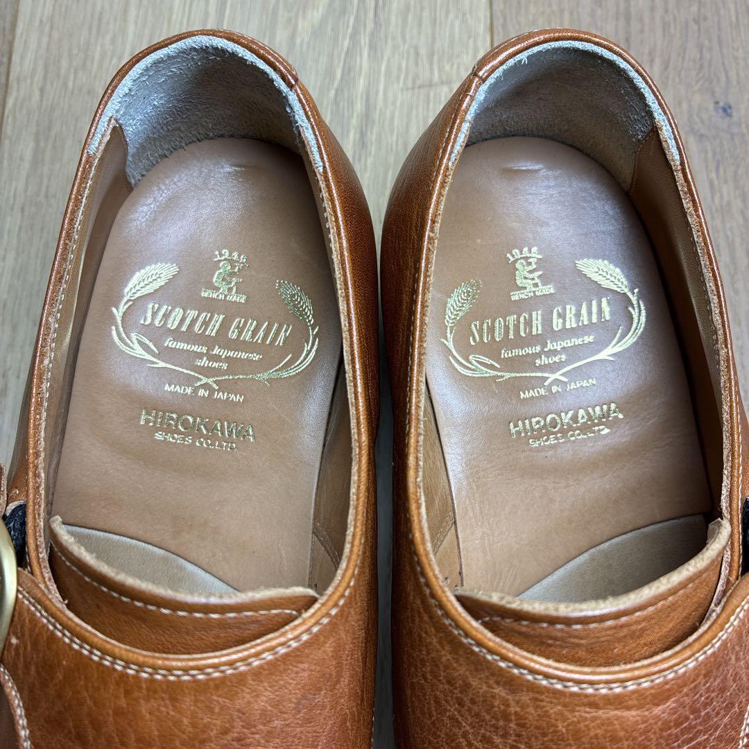 【極美品】スコッチグレイン 栃木レザー ダブルモンクストラップ 24 1/2