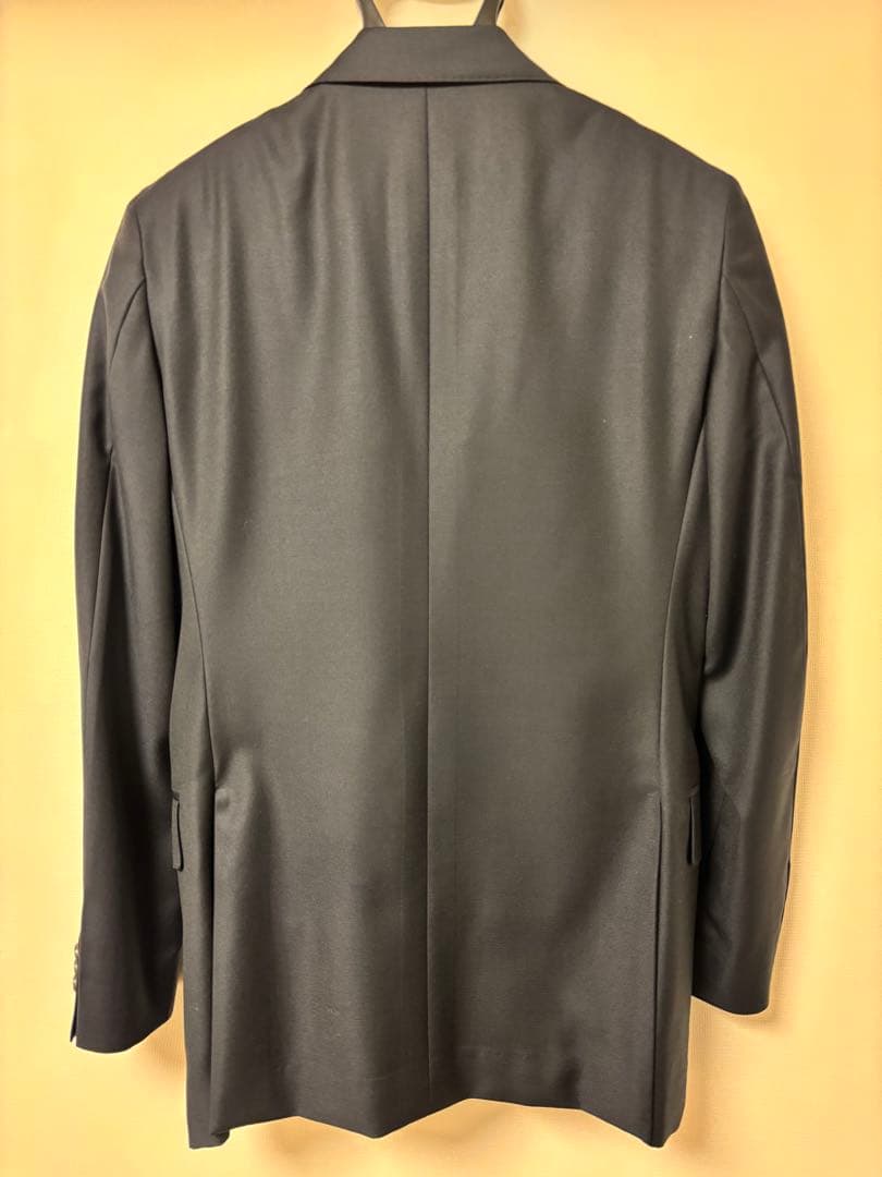 【値下げ】バーニーズ　カノニコ製生地　ネイビー　ウールソリッドスーツ サイズ44