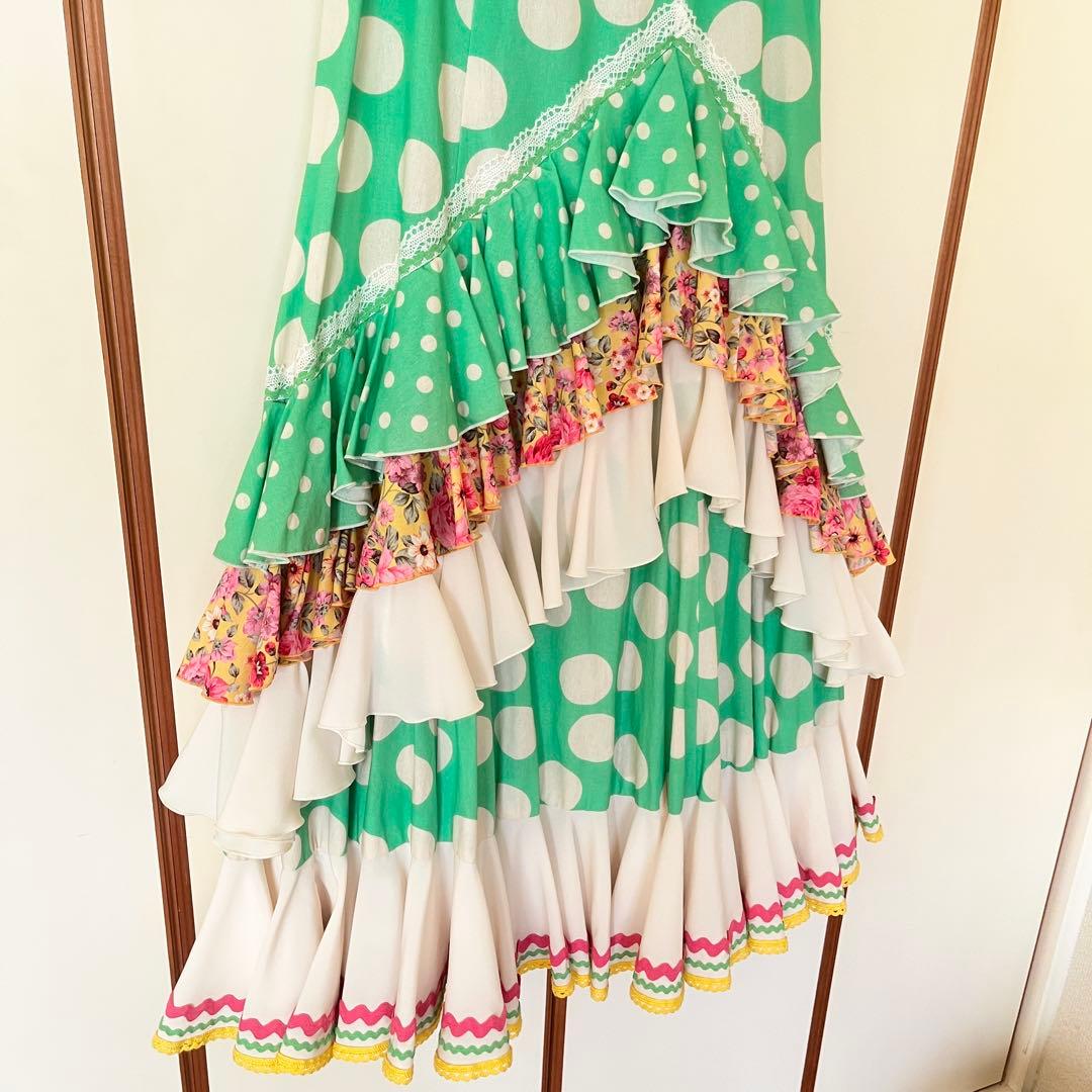 タグ付き　未使用　Mariquita フラメンコ　一点物　ファルダ　水玉