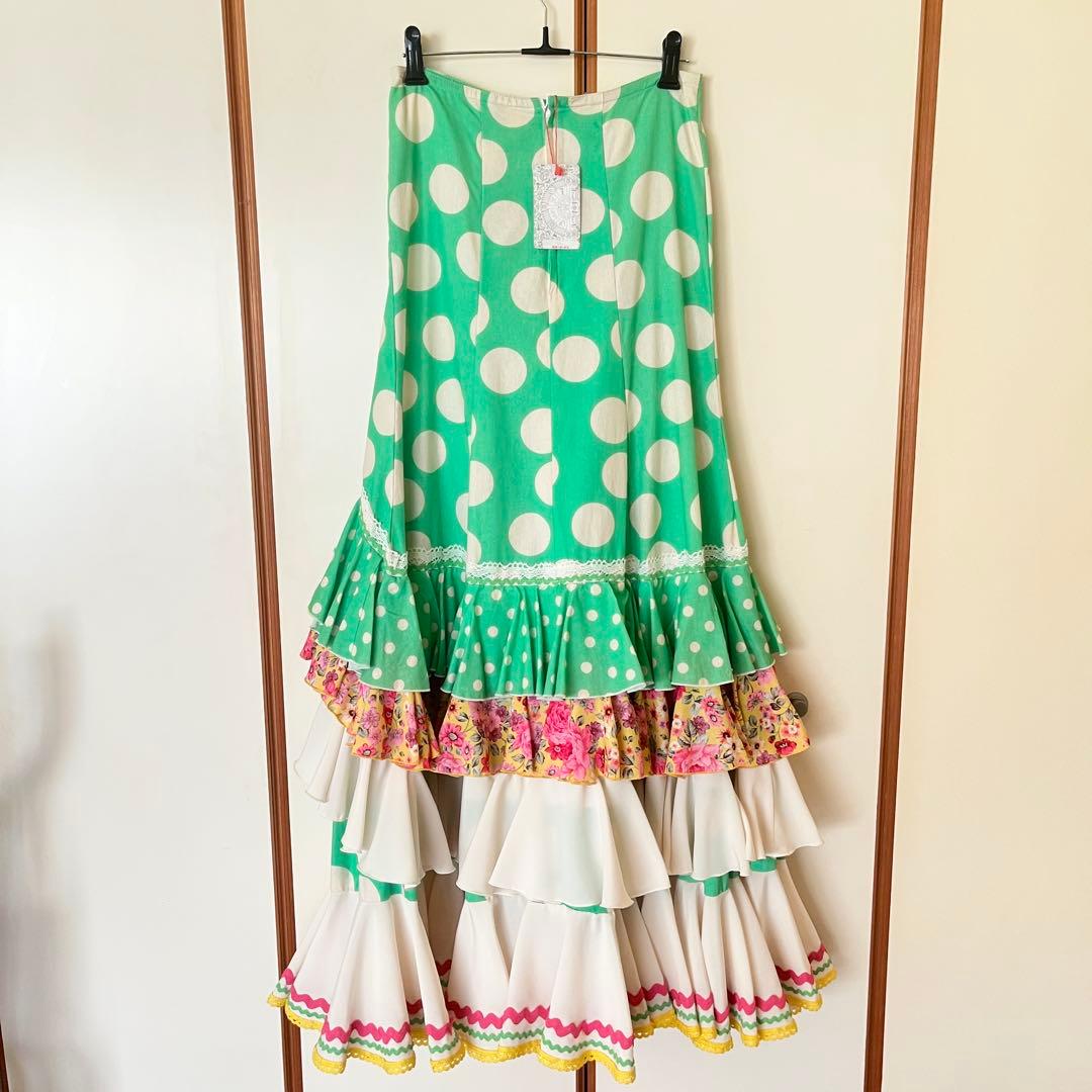 タグ付き　未使用　Mariquita フラメンコ　一点物　ファルダ　水玉